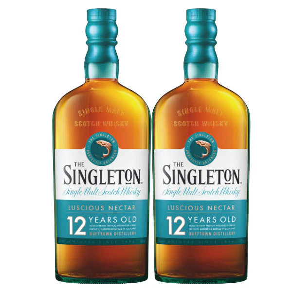 Singleton Dufftown 12 Years Old 700ml x 2 Bottles (Free Whisky Glass x 2 +Ice Ball Mould x 2 & Tote Bag x 1)