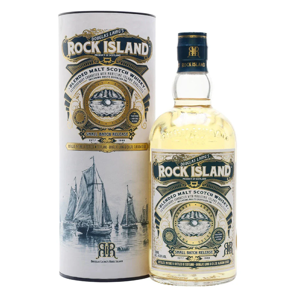 Douglas Laing's Rock Island Maritime Island Blended Malt Scotch Whisky ABV 46% 70cl With Gift Box