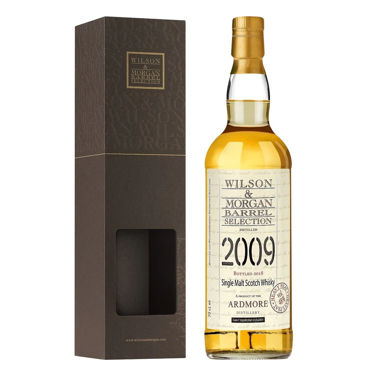 Ardmore 2009 Wilson & Morgan 9 Year Old Bol.2018 ABV 46% with Gift Box (Heavy Peat)