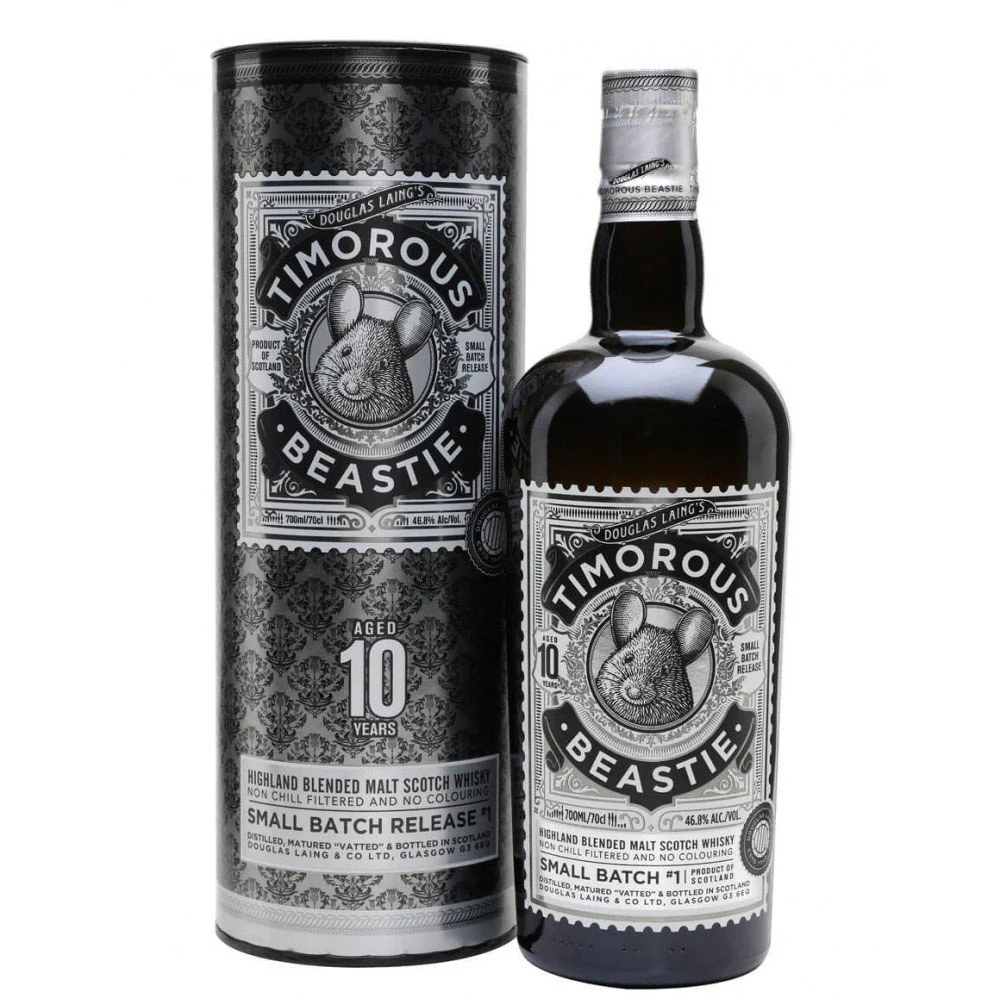 Douglas Laing's Timorous Beastie 10 Years Old Highland Blended Malt Scotch Whisky ABV 46.8% 70cl With Gift Box