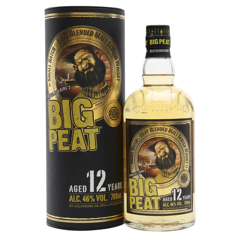 Douglas Laing's Big Peat 12 Years old Islay Blended Malt Scotch Whisky ABV 46% 70cl With Gift Box