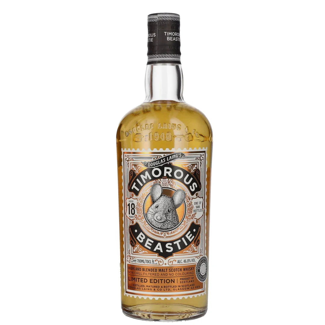 Douglas Laing's Timorous Beastie 18 Years Old Highland Blended Malt Scotch Whisky ABV 46% 70cl With Gift Box