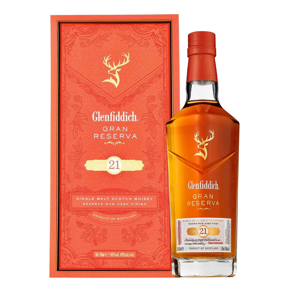 Glenfiddich 21 Year Old Single Malt Scotch Whisky Reserva Rum Cask Finish 70cl