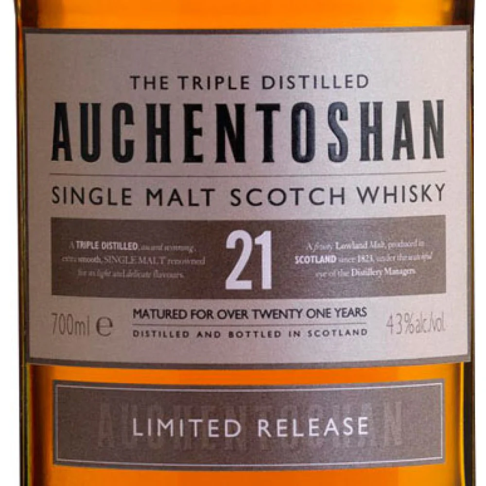 Auchentoshan 21 Years Old Single Malt Scotch Whisky ABV 43% 70cl with Gift Box
