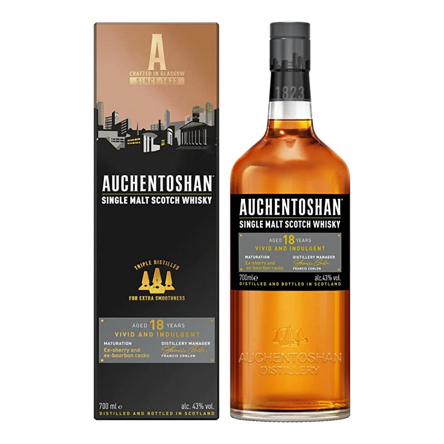 Auchentoshan 18 Year Old Single Malt Scotch Whisky ABV 40% 70cl With Gift Box