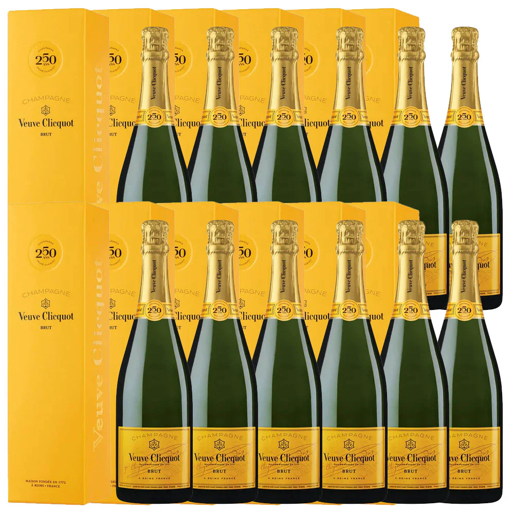 Veuve Clicquot Yellow Label Champagne Brut 750ml x 12 Bottles (Official Agent Stock with Box)