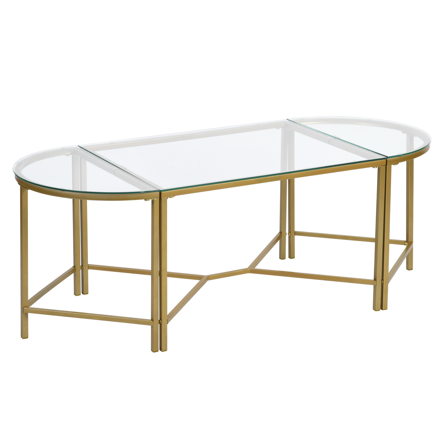 Evelynandzoe Contemporary Coffee Table With Glass Top Goodxclub