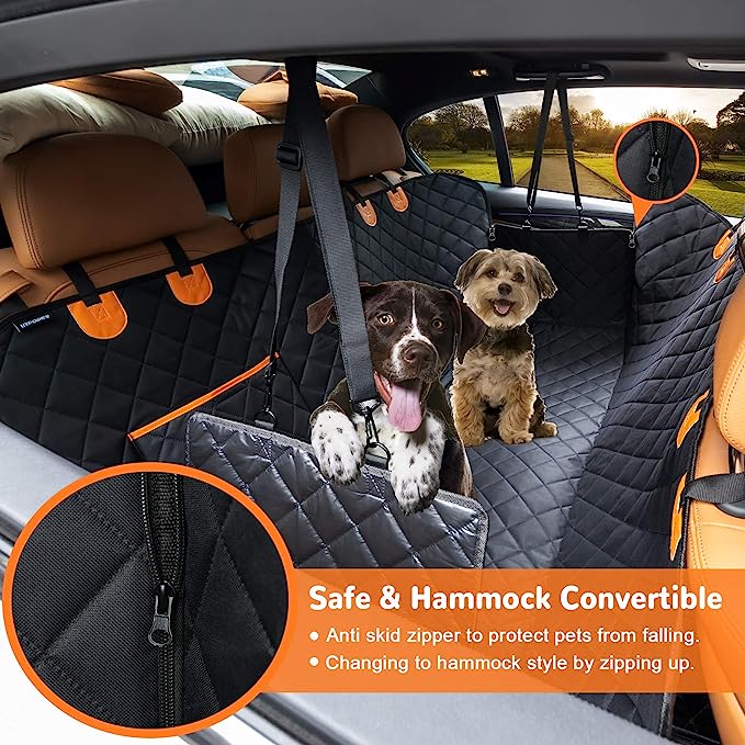 URPOWER Dog Seat Cover Car Seat Cover for Pets 100%Waterproof Pet Seat Cover Hammock 600D Heavy Duty Scratch Proof Nonslip Durable Soft Pet Back Seat Covers for Cars Trucks and SUVs