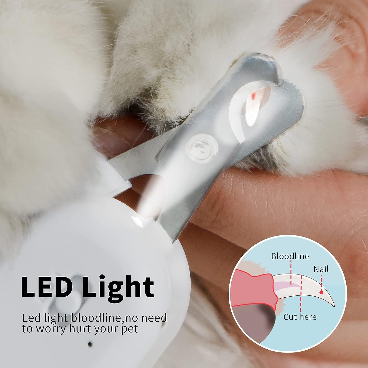 PAKEWAY Pet Nail Clipper with LED & -U-V Light