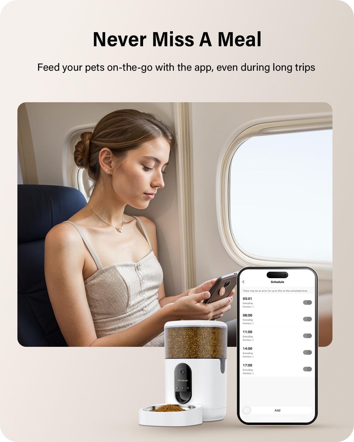 Hicreate Automatic Cat Food Dispenser with Camera