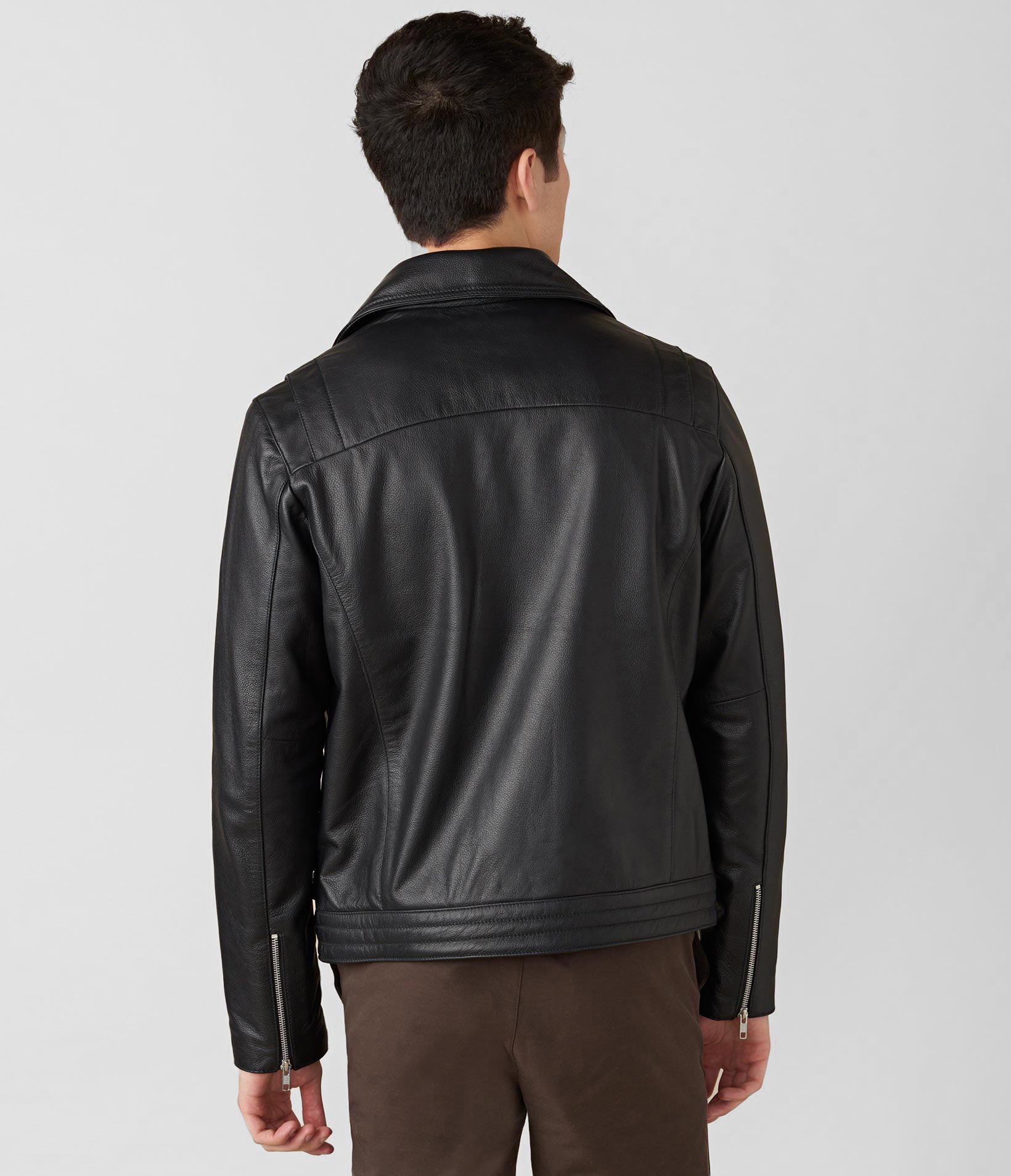 Connor Leather Moto With Shoulder Stitching