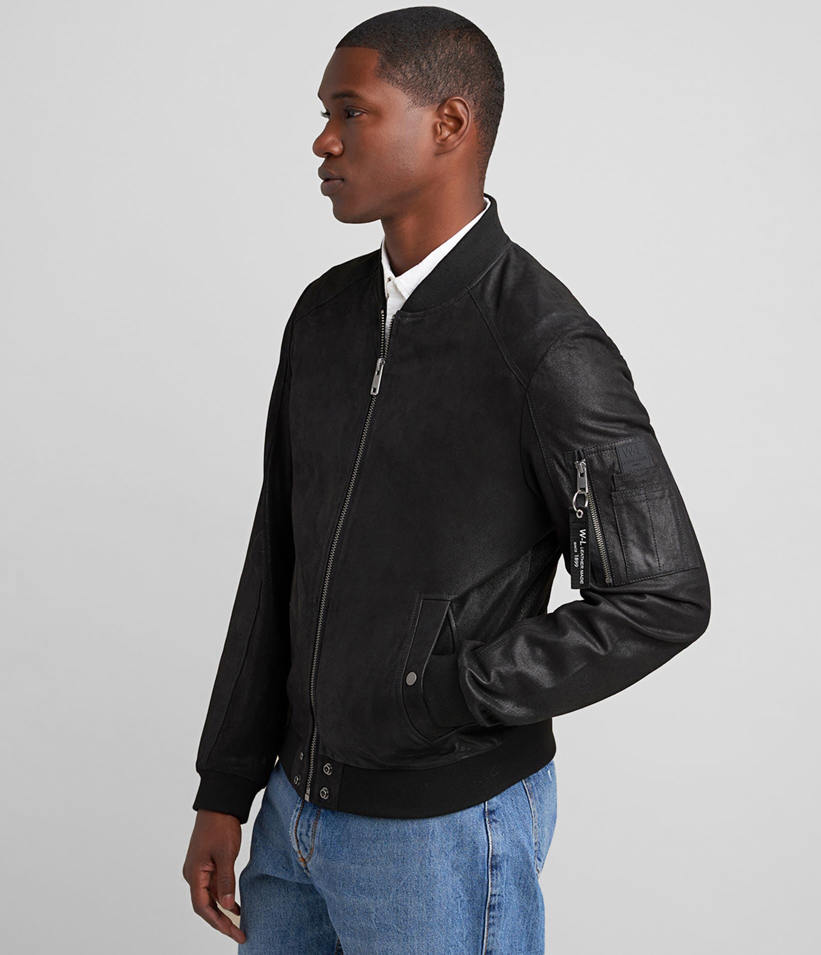 James Genuine Leather Bomber Jacket