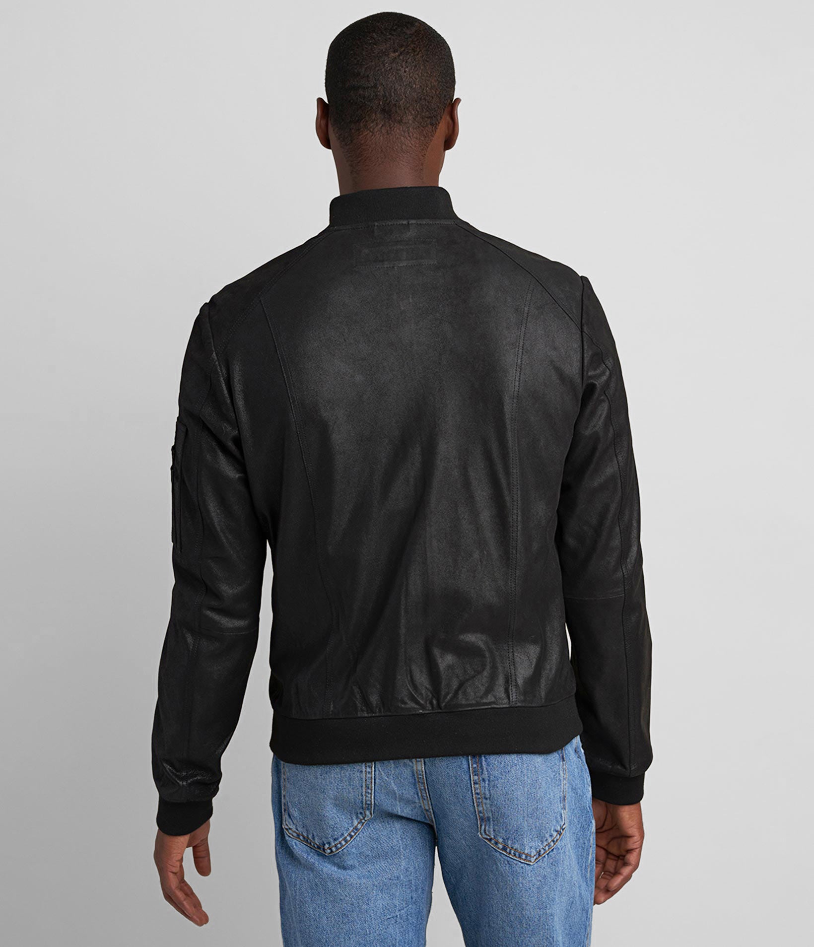 James Genuine Leather Bomber Jacket