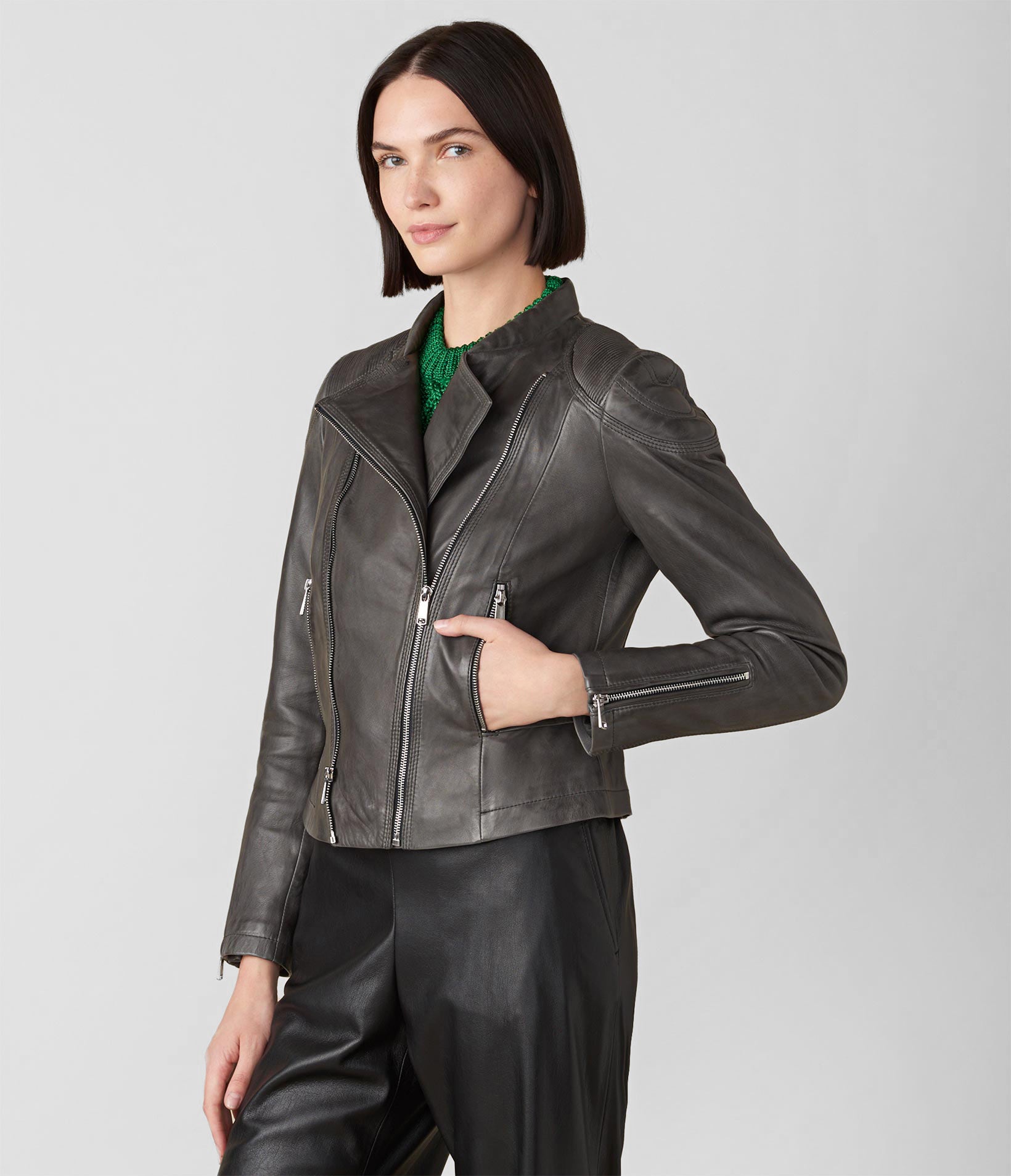 Katie Moto Jacket With Shoulder Detail