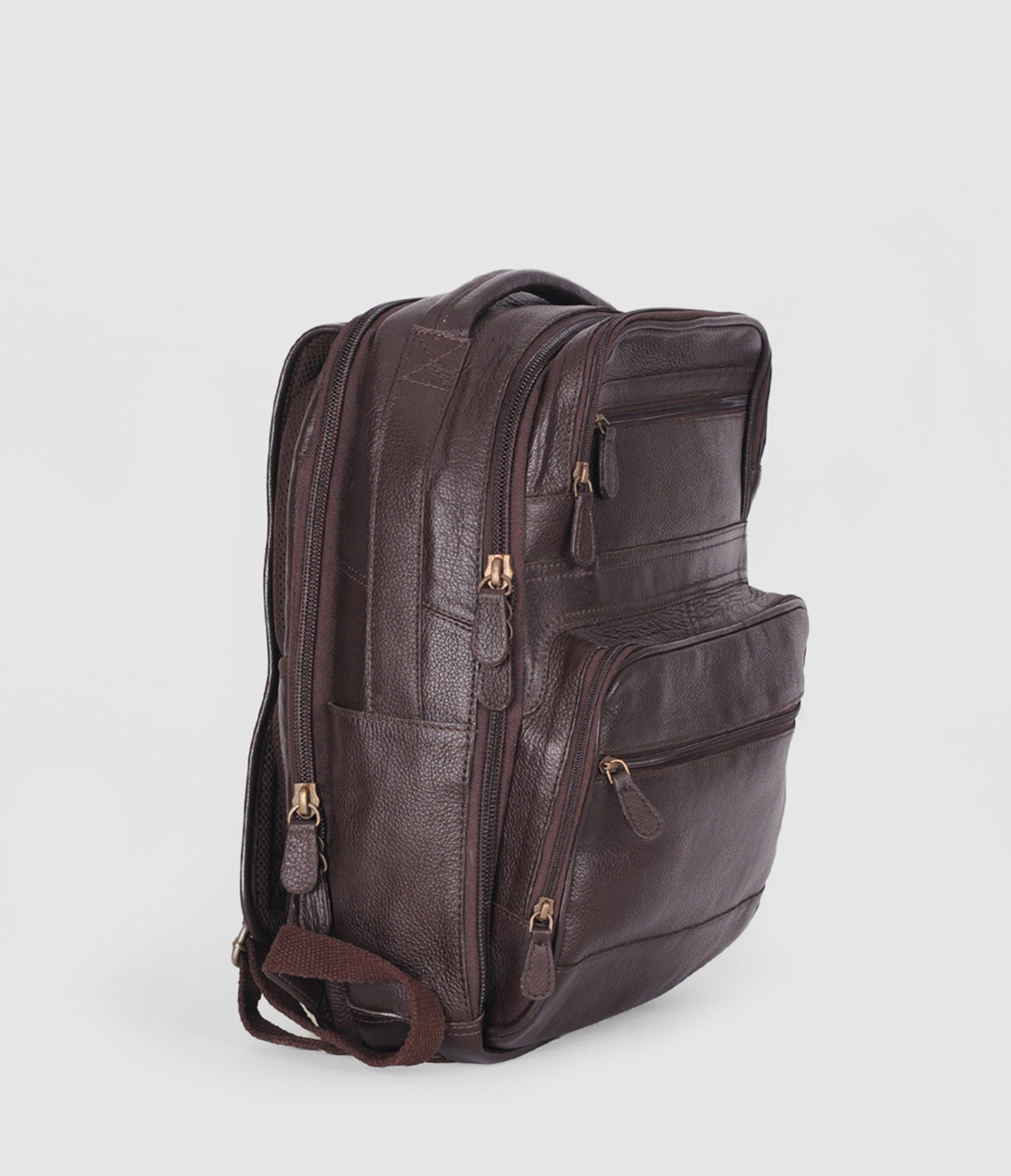 Gyoiamea Italian Leather Style Brown Backpack For Men & Women – Stylish Work Bag With USB & RFID