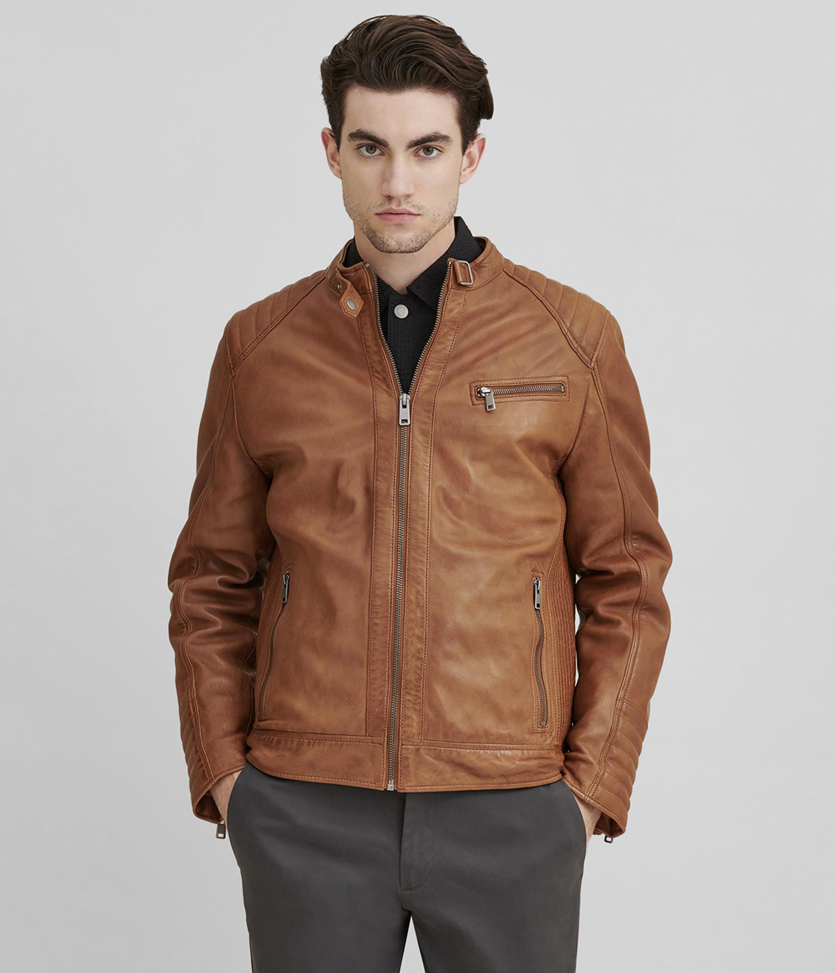 Caleb Quilted Leather Jacket