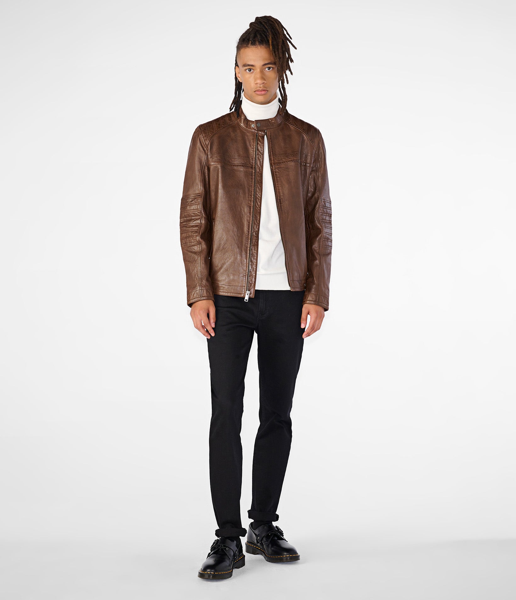 Kayden Racer Leather Jacket