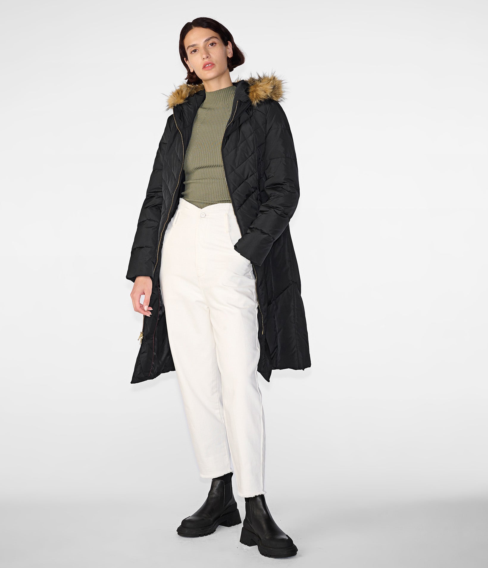 Long Hooded Puffer Jacket