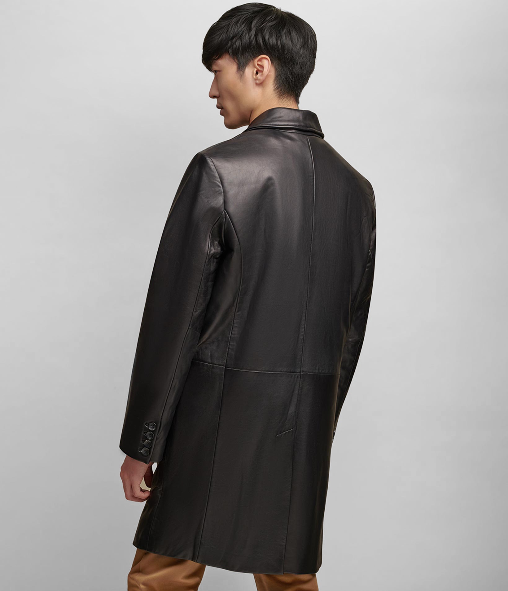 Thinsulate Lined Genuine Leather Topper Coat