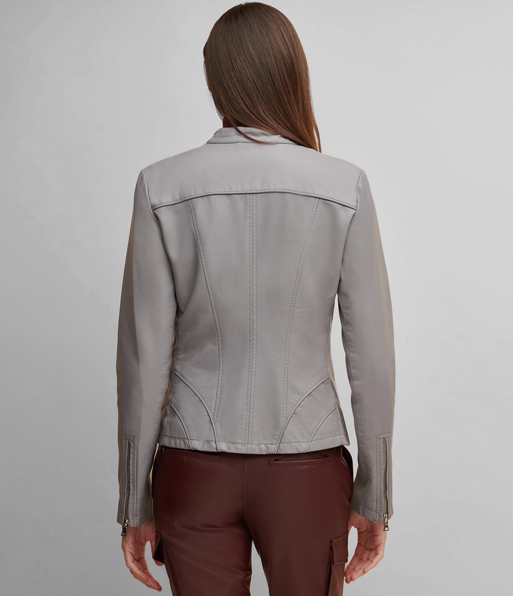 Faux Leather Scuba Jacket