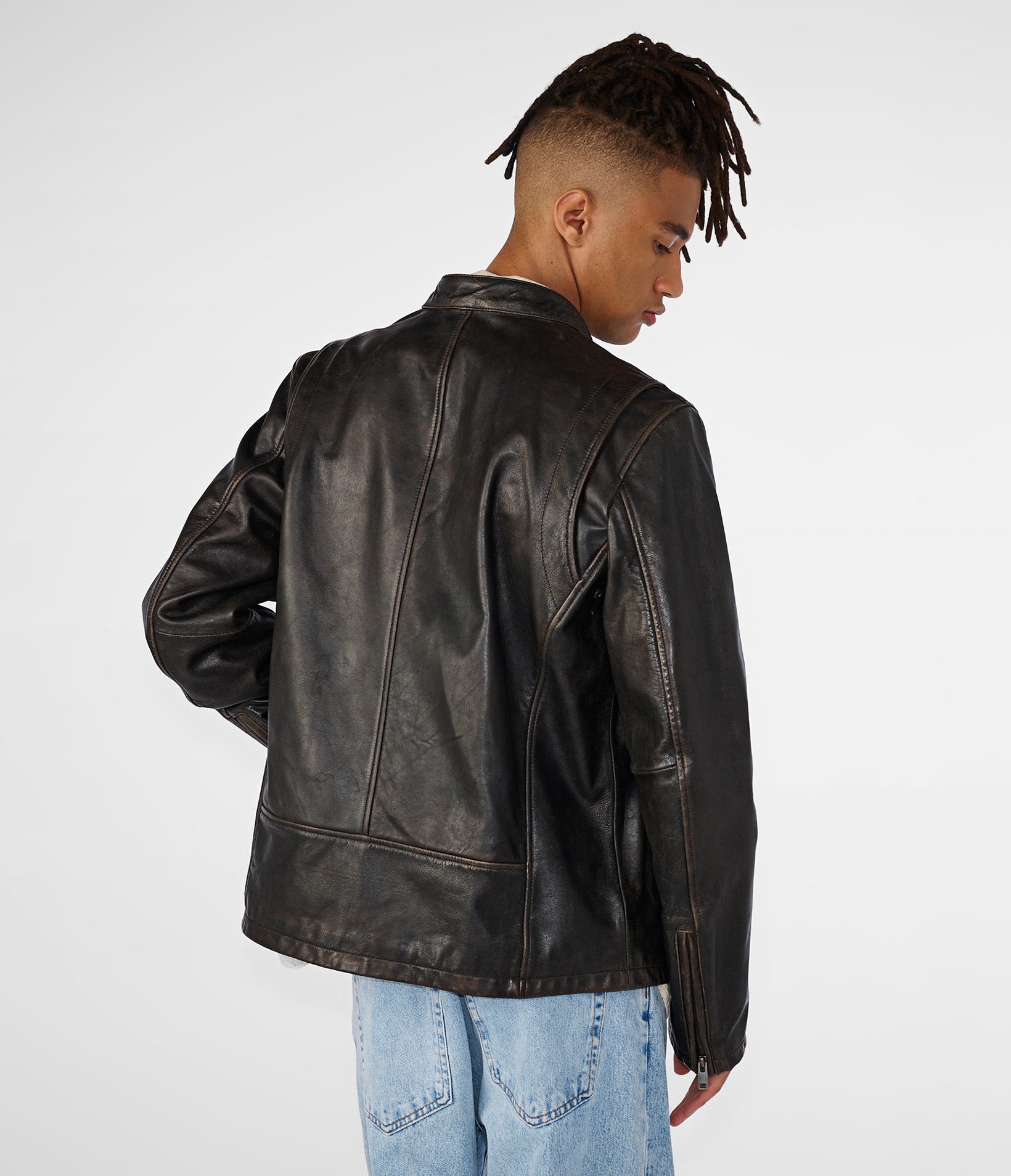 Alan Leather Jacket With Hood