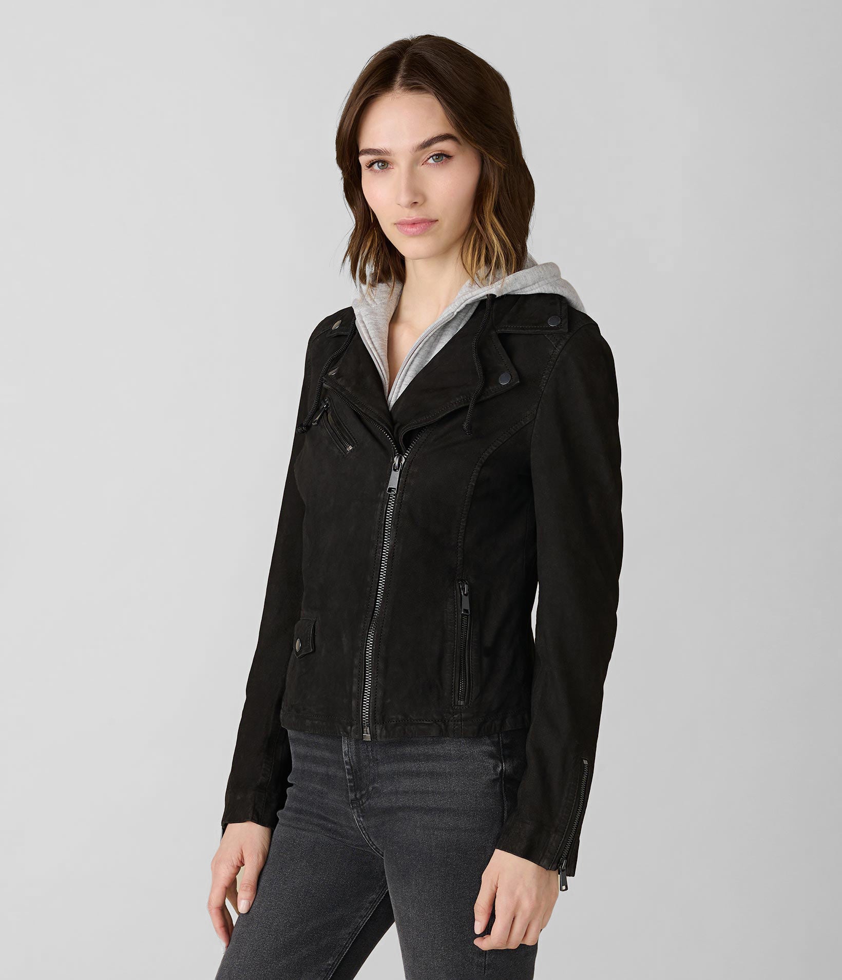 Hooded Leather Jacket