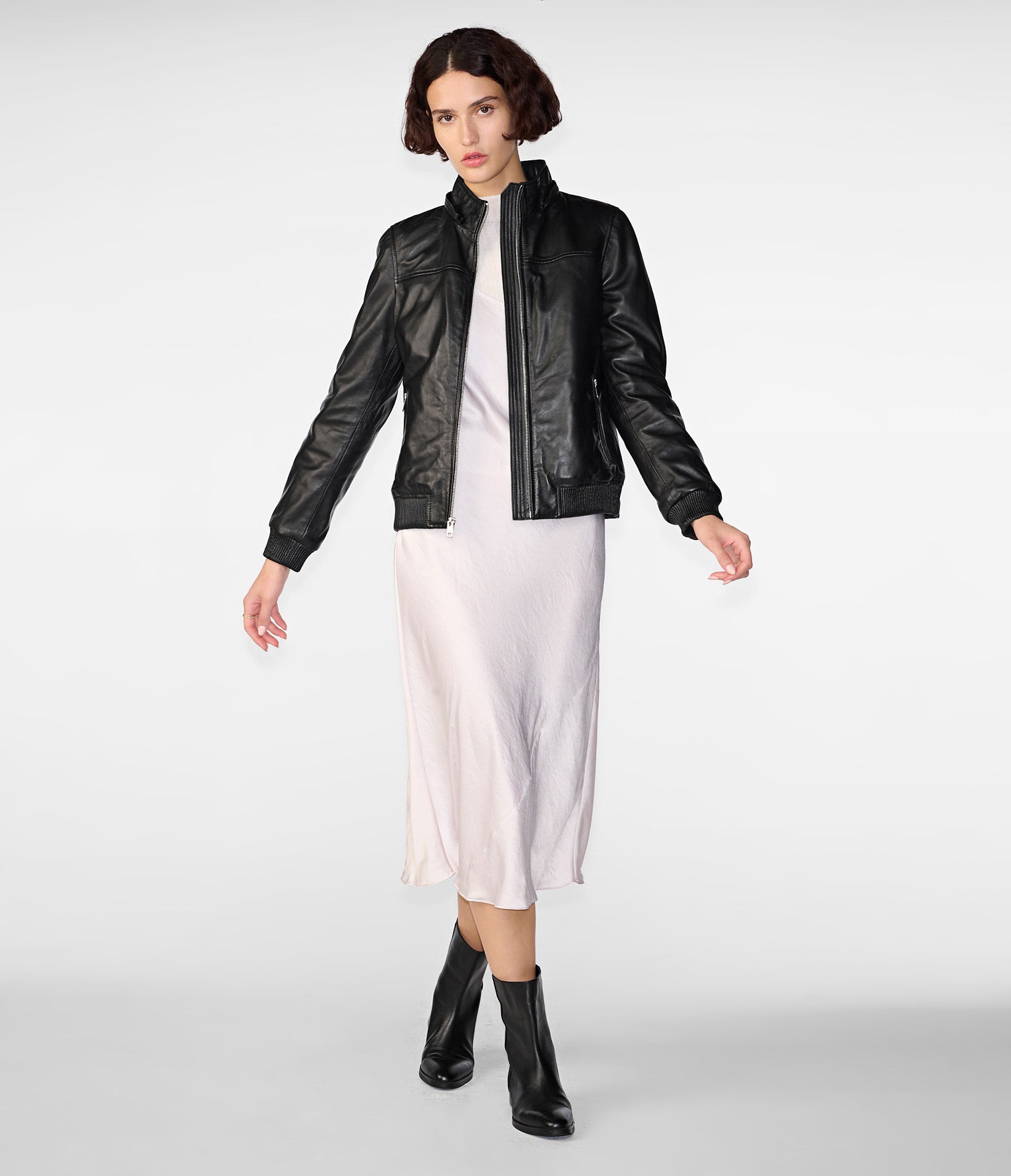 Kaylee Hooded leather Jacket