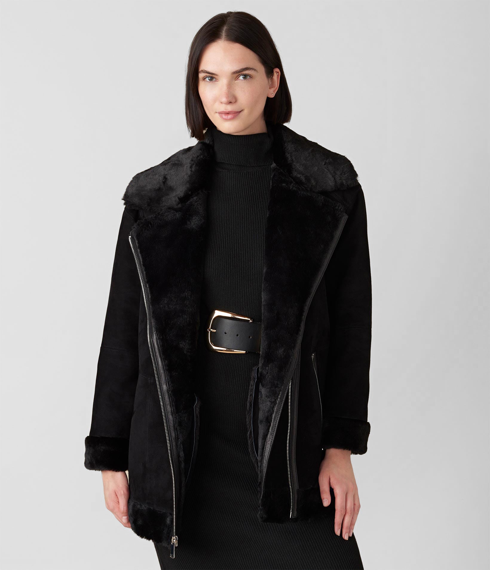 Giovanna Suede Asymmetrical With Faux Fur Lining