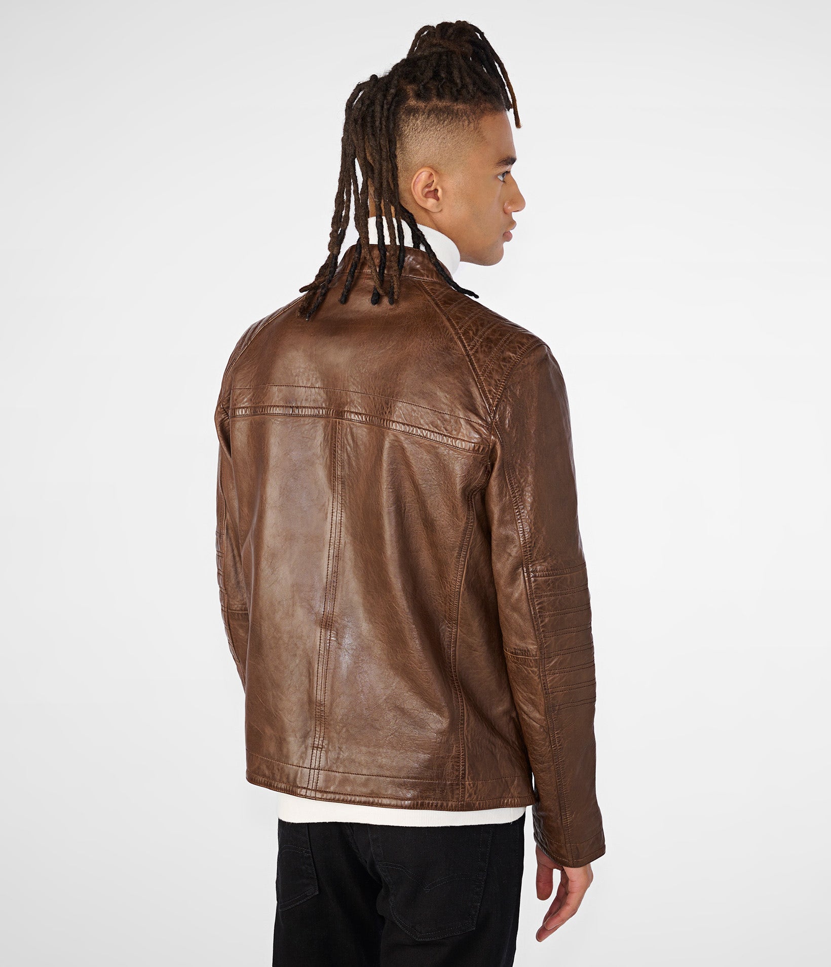 Kayden Racer Leather Jacket