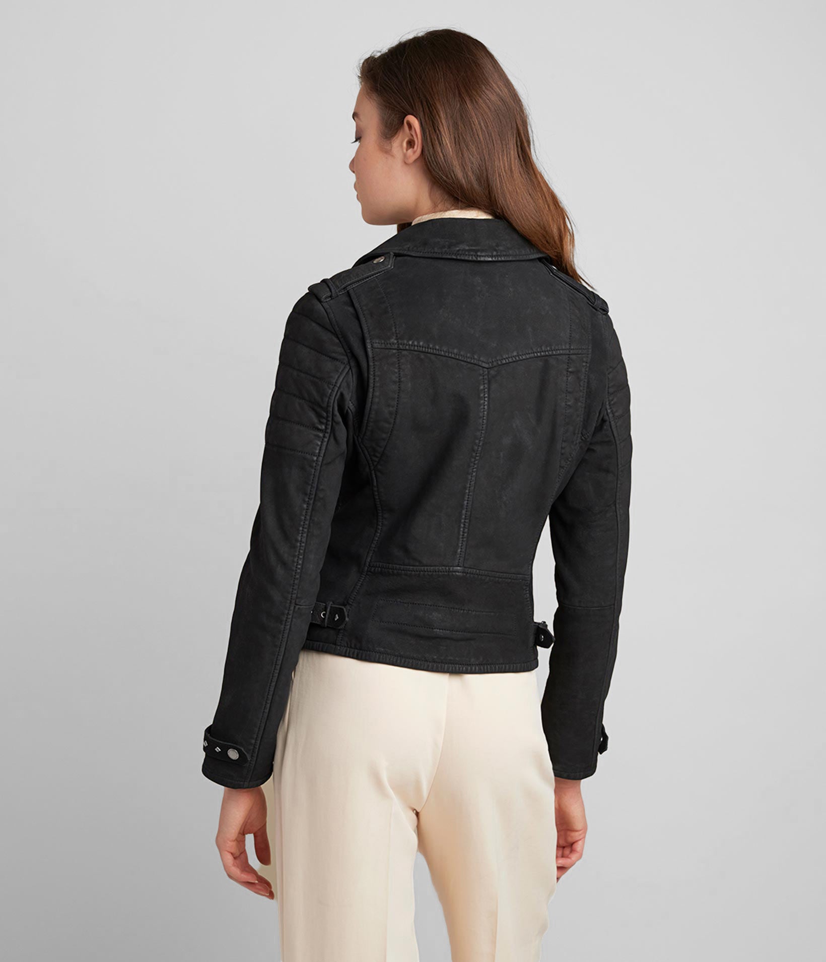 Danielle Quilted Shoulder Moto Jacket