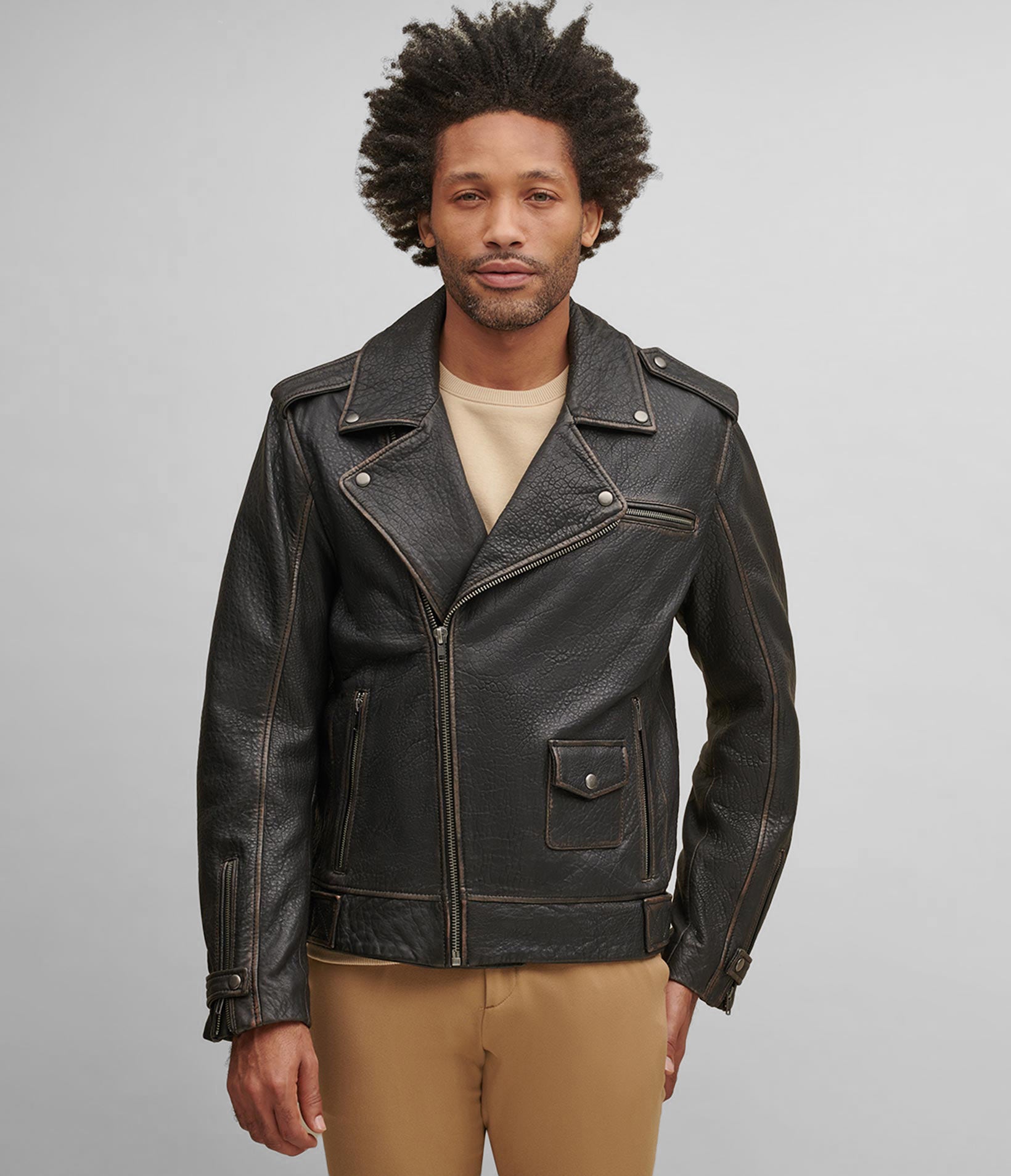 Mike Asymmetrical Leather Jacket