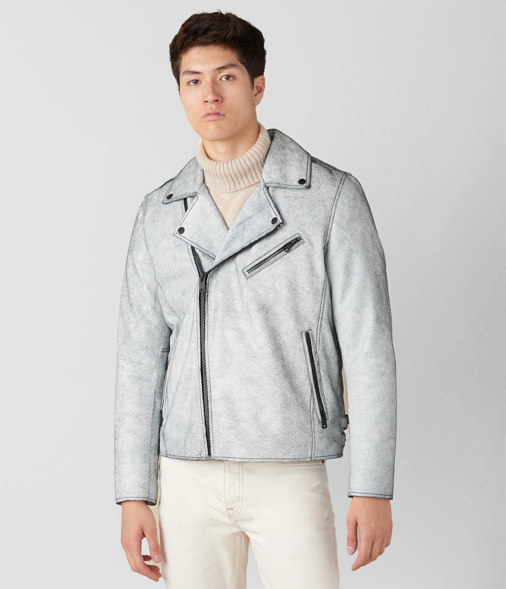 Brian Moto Nappa Crackle Jacket