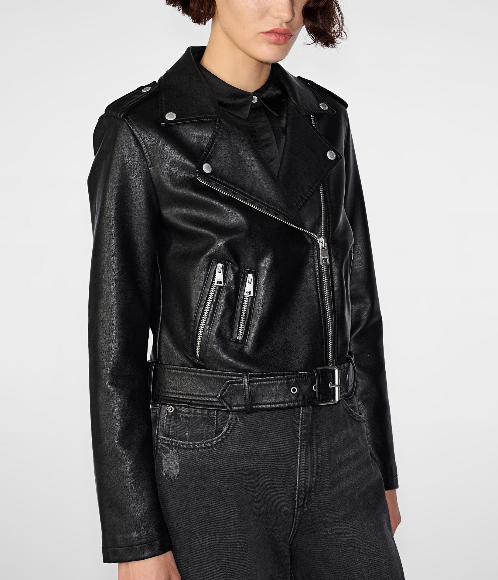Faux Leather Moto Jacket