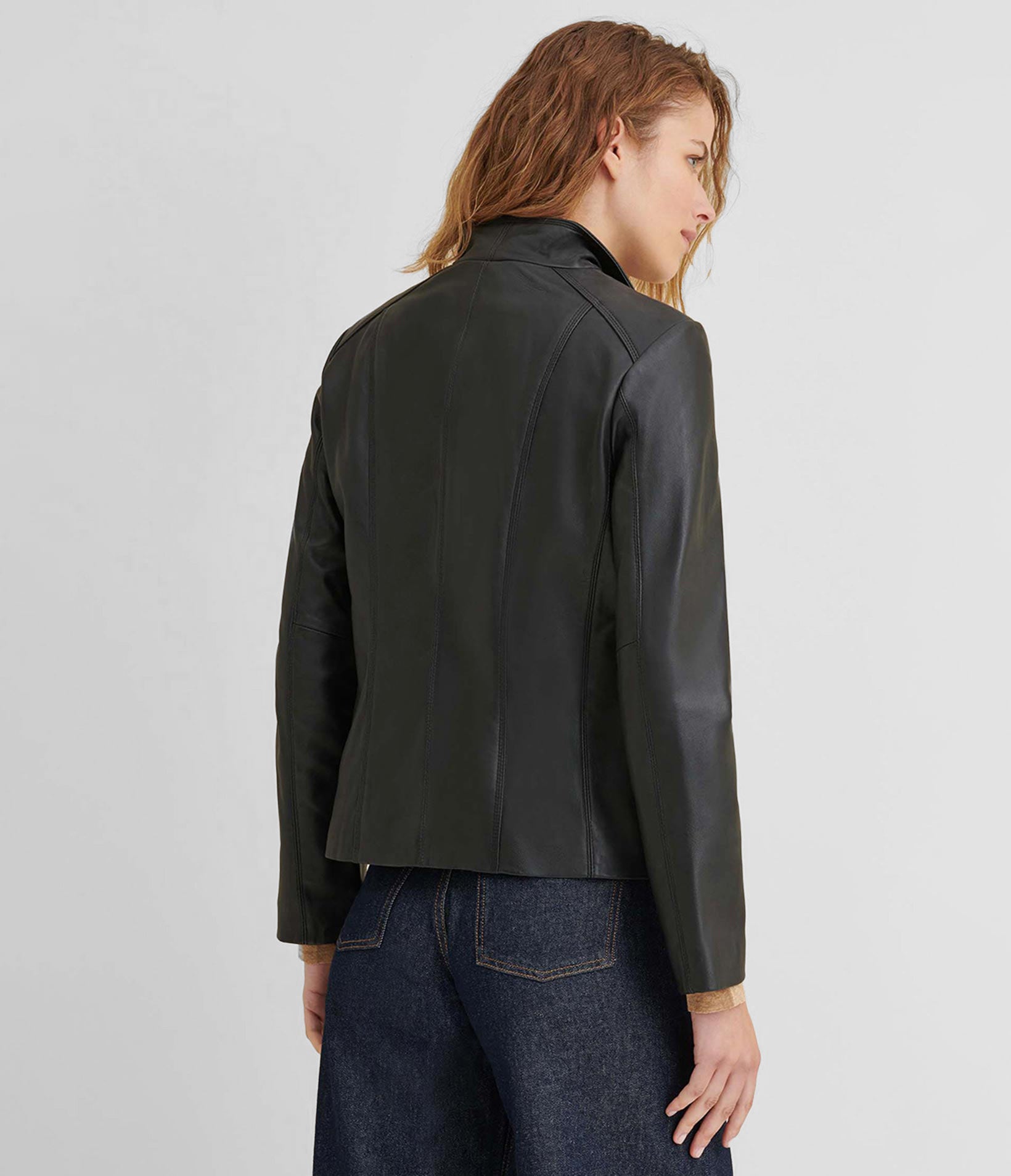 Kelsey Leather Scuba Jacket