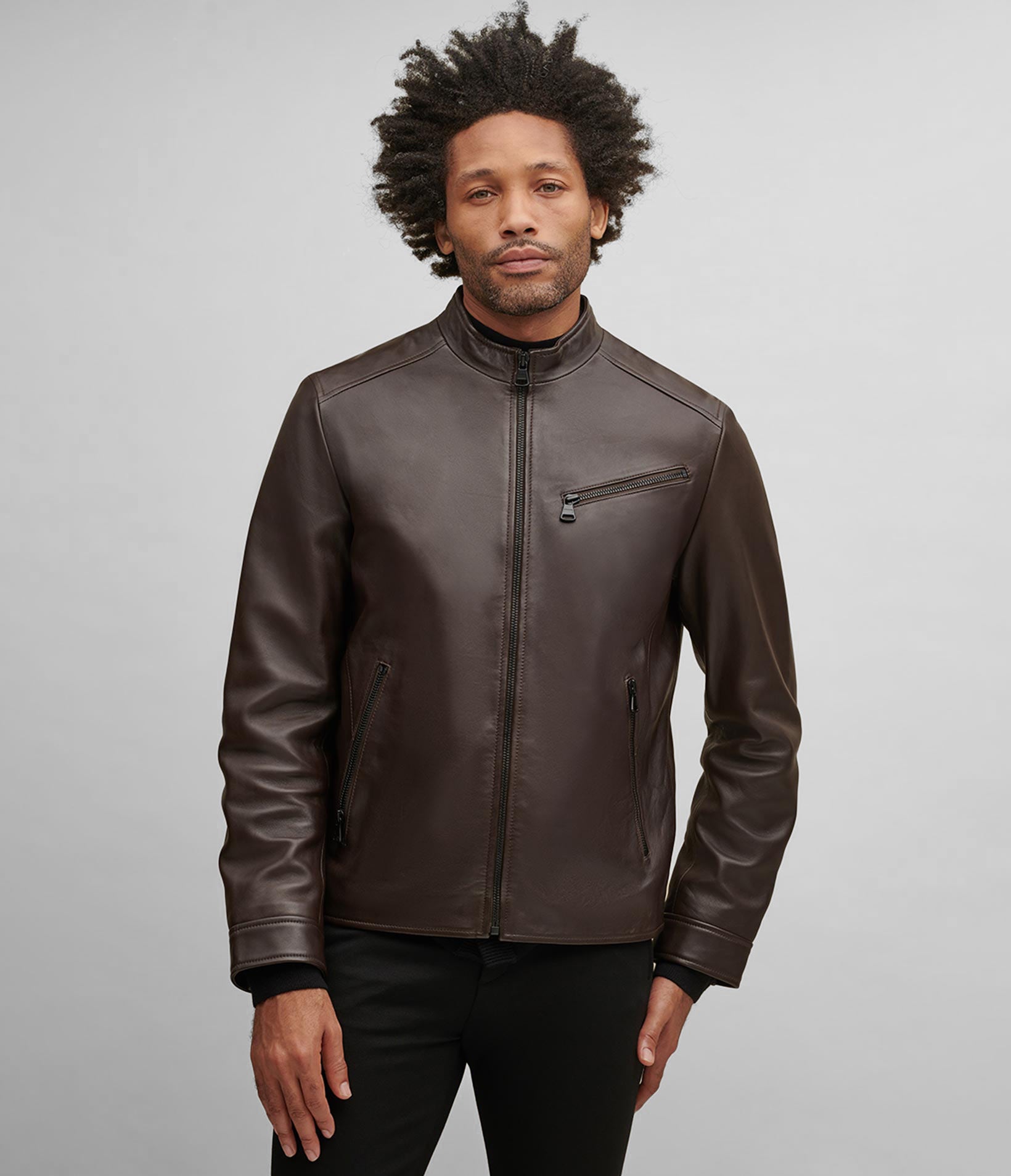 Leather Jacket With Zipper Pockets