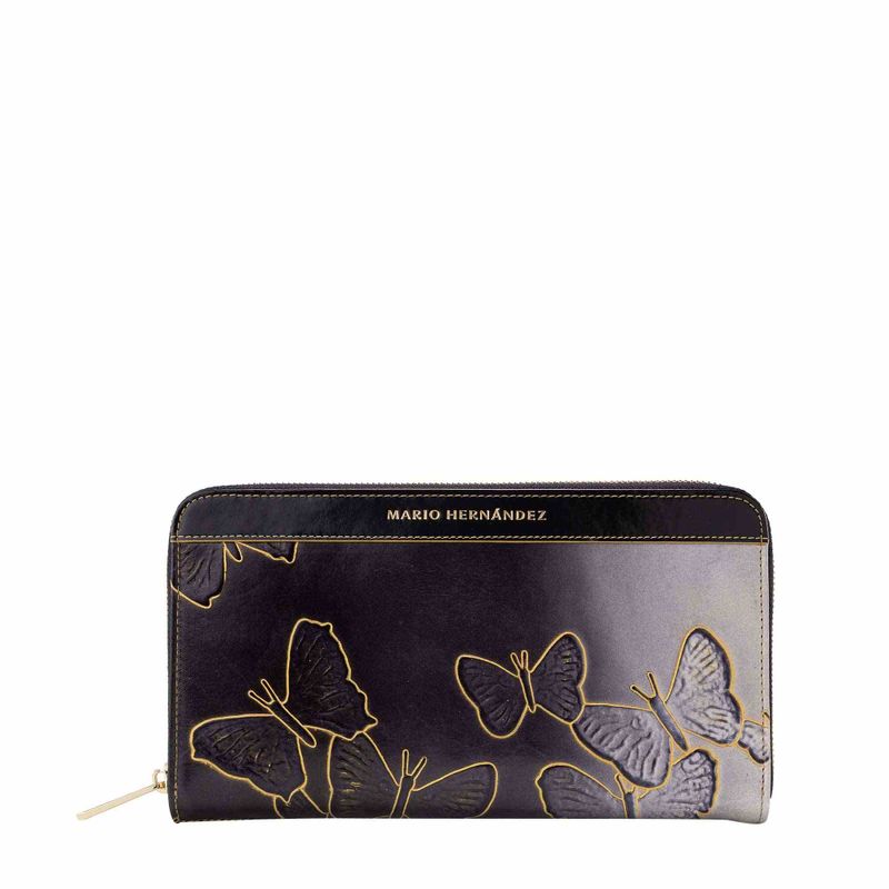 Billetera maxi diva grafito Mariposas