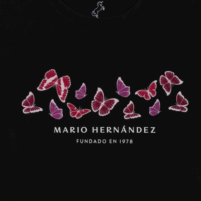 Camiseta mariposas iris negro Tierra Arriba