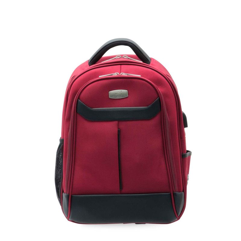 Morral curvo dos cremalleras rojo urban