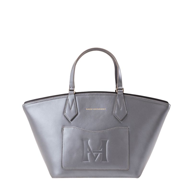 Tote alicia pequeño plateado negro Mambo