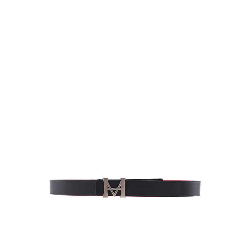 Cinturon hombre casual monograma doble faz 3.5 cm negro cayena