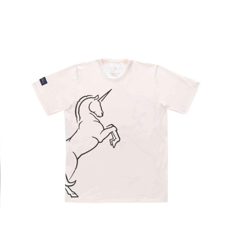 Camiseta unicornio blanco tierra arriba