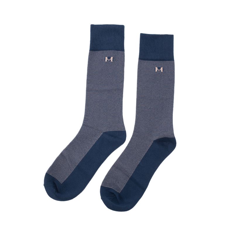 Medias rayas azul petroleo largas mh socks