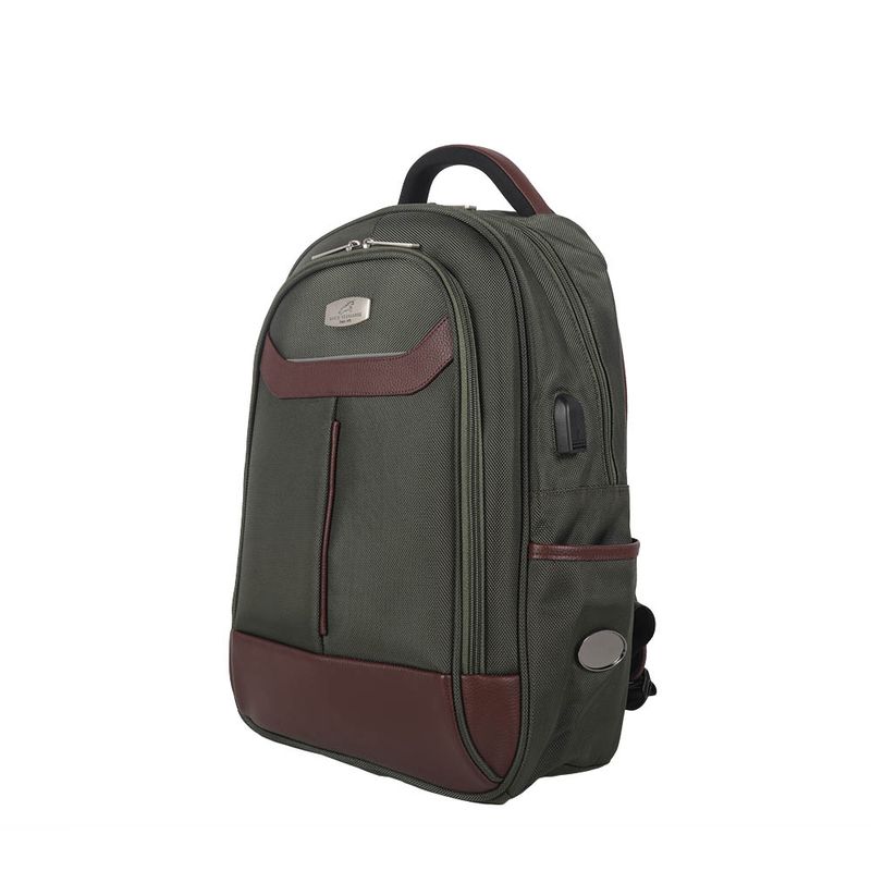 Morral curvo dos cremalleras verde urban