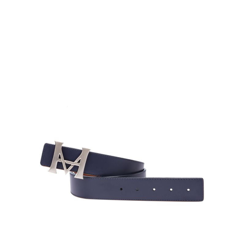 Cinturon monograma doble faz indigo caoba