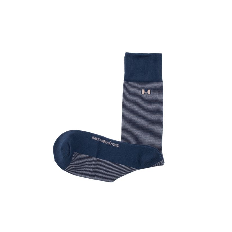 Medias rayas azul petroleo largas mh socks
