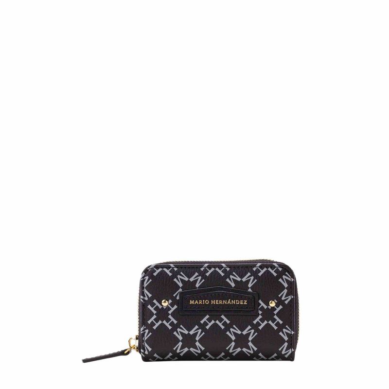 Monedero llavero zip negro Primario básico