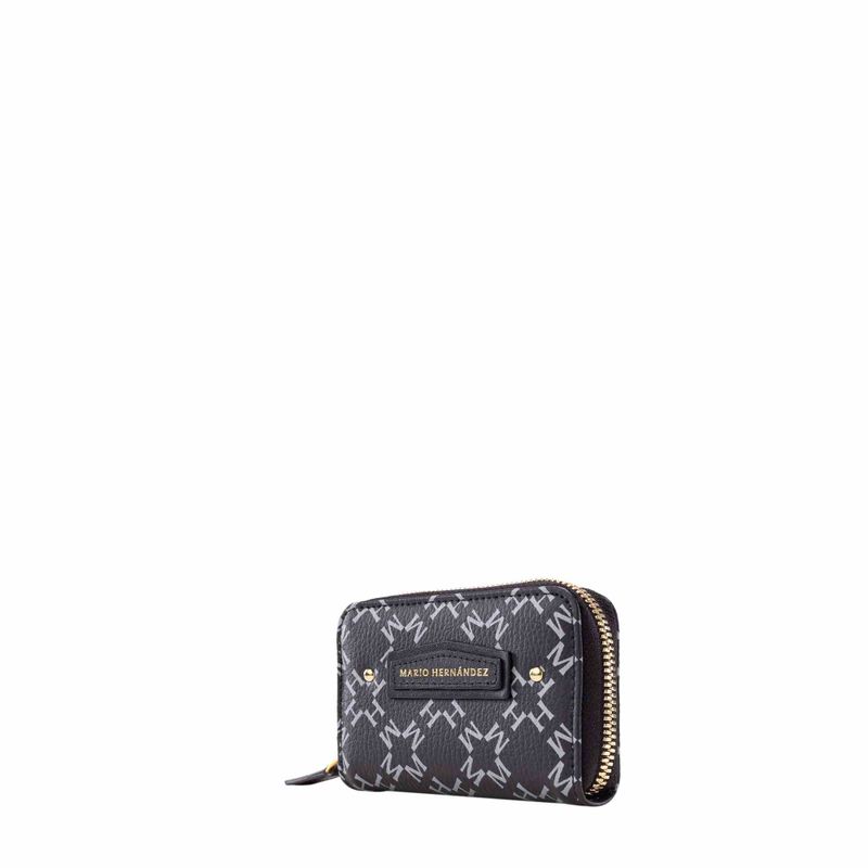 Monedero llavero zip negro Primario básico