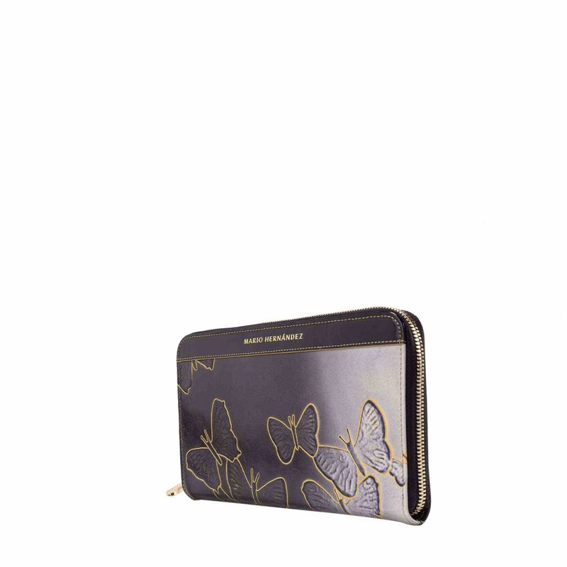 Billetera maxi diva grafito Mariposas