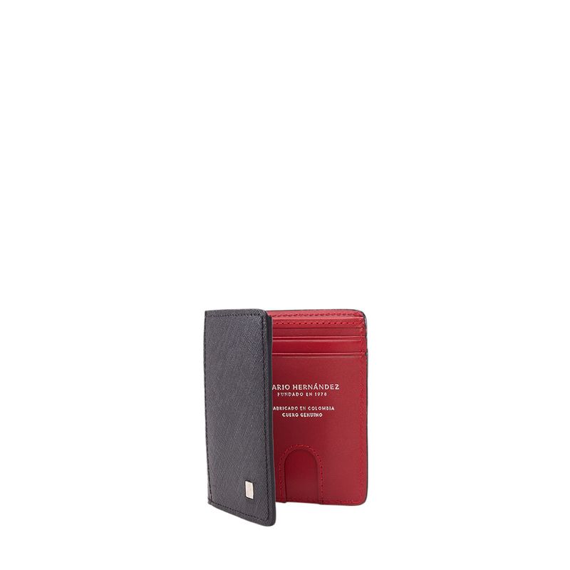 Billetera pequeña vertical nero rosso Roble