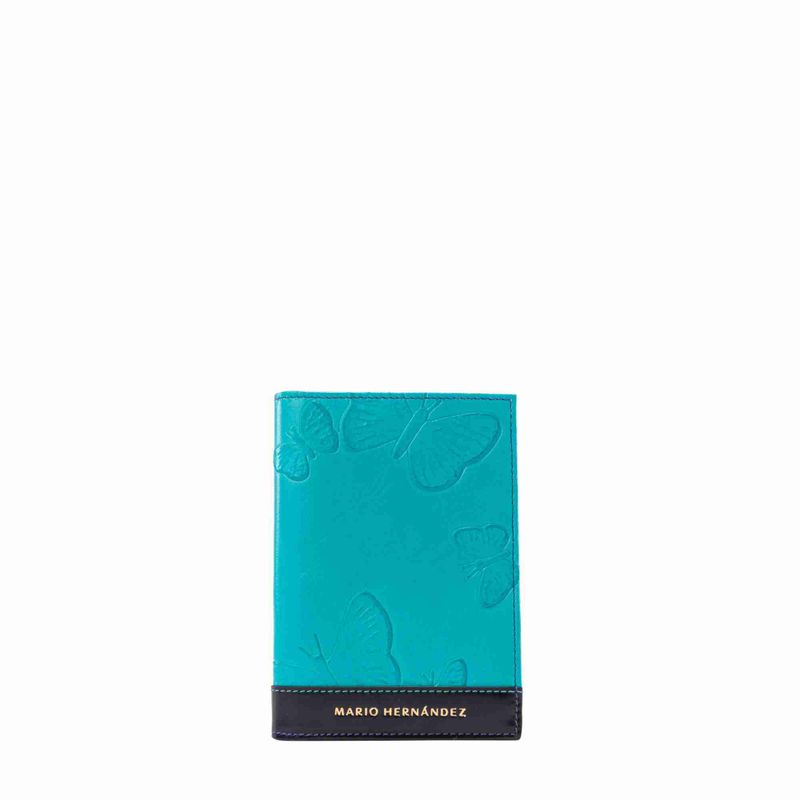 Porta pasaporte sencillo aqua Mariposas